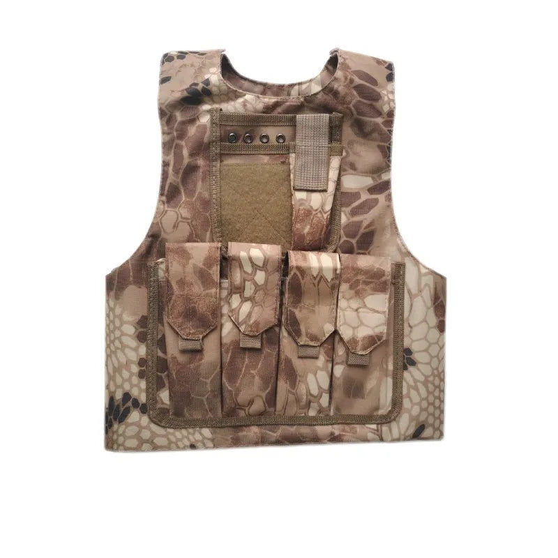 Crianças combate camuflagem colete crianças airsoft coletes ao ar livre paintball tático colete cs engrenagem meninos menina sniper uniforme do exército