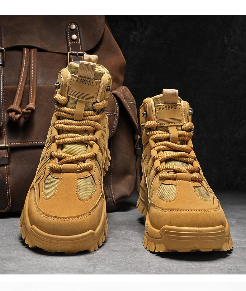 Botas masculinas ao ar livre caminhadas sapatos de inverno casual denim tático caminhadas botas chelsea tornozelo botas de couro designer luxo tênis