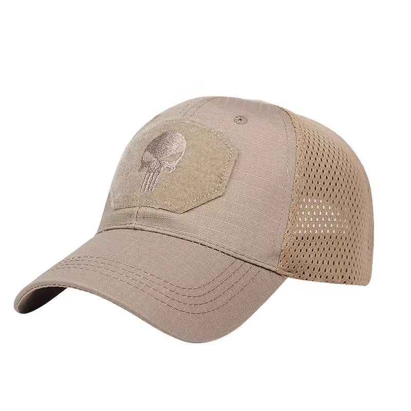 Boné de beisebol camuflado malha respirável forças especiais tático camo chapéu crânio pato viseira chapéu