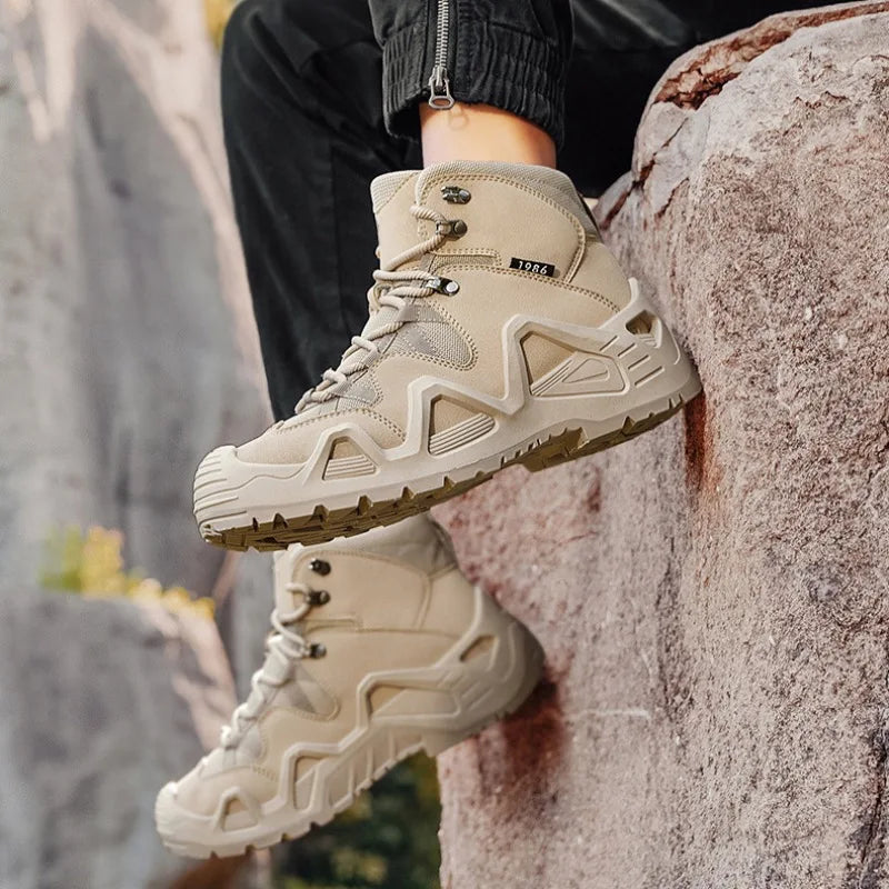 Botas táticas masculinas deserto botas de combate militar antiderrapante caminhadas sapatos para homens botas de treinamento trabalho segurança tornozelo bota botas2025