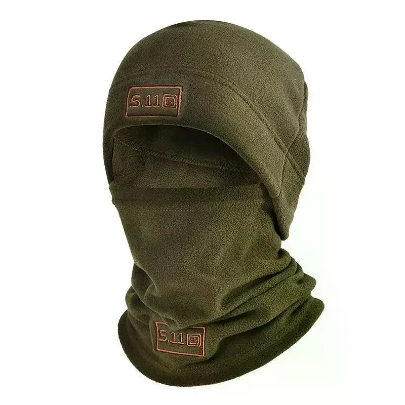Conjunto de chapéu e cachecol de lã tático, capa térmica para cabeça, inverno, balaclava quente, máscara facial, esportes, ciclismo, protetor de pescoço
