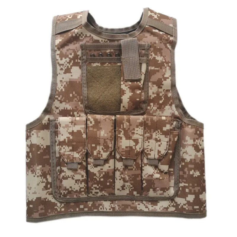Crianças combate camuflagem colete crianças airsoft coletes ao ar livre paintball tático colete cs engrenagem meninos menina sniper uniforme do exército