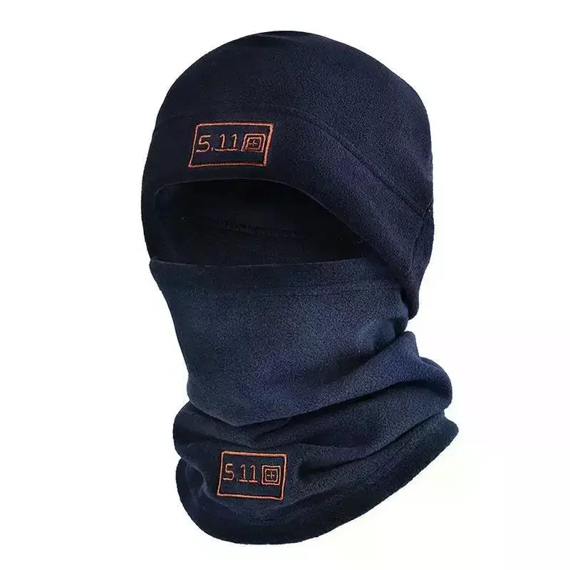 Conjunto de chapéu e cachecol de lã tático, capa térmica para cabeça, inverno, balaclava quente, máscara facial, esportes, ciclismo, protetor de pescoço