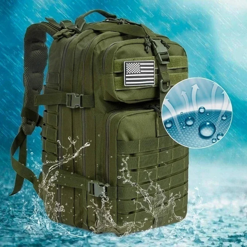 Mochila Tática de 25L/50L, 1000D Nylon Impermeável para Trekking, Pesca e Caça, Mochilão Outdoor, Roupas Esportivas, Camping e Caminhadas