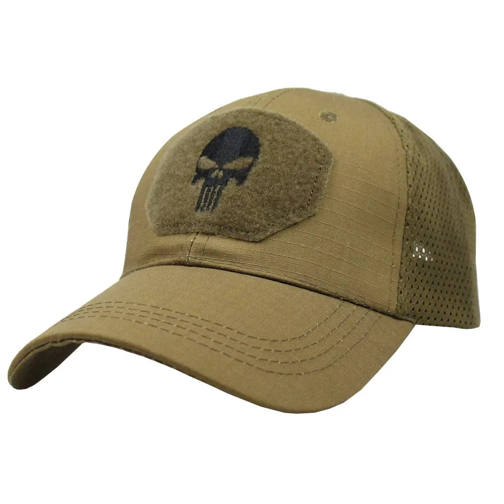 Boné de beisebol camuflado malha respirável forças especiais tático camo chapéu crânio pato viseira chapéu