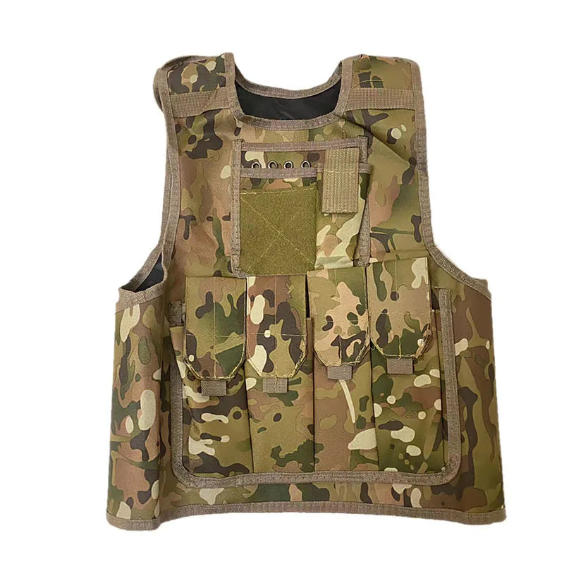 Crianças combate camuflagem colete crianças airsoft coletes ao ar livre paintball tático colete cs engrenagem meninos menina sniper uniforme do exército