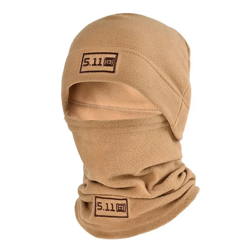 Conjunto de chapéu e cachecol de lã tático, capa térmica para cabeça, inverno, balaclava quente, máscara facial, esportes, ciclismo, protetor de pescoço