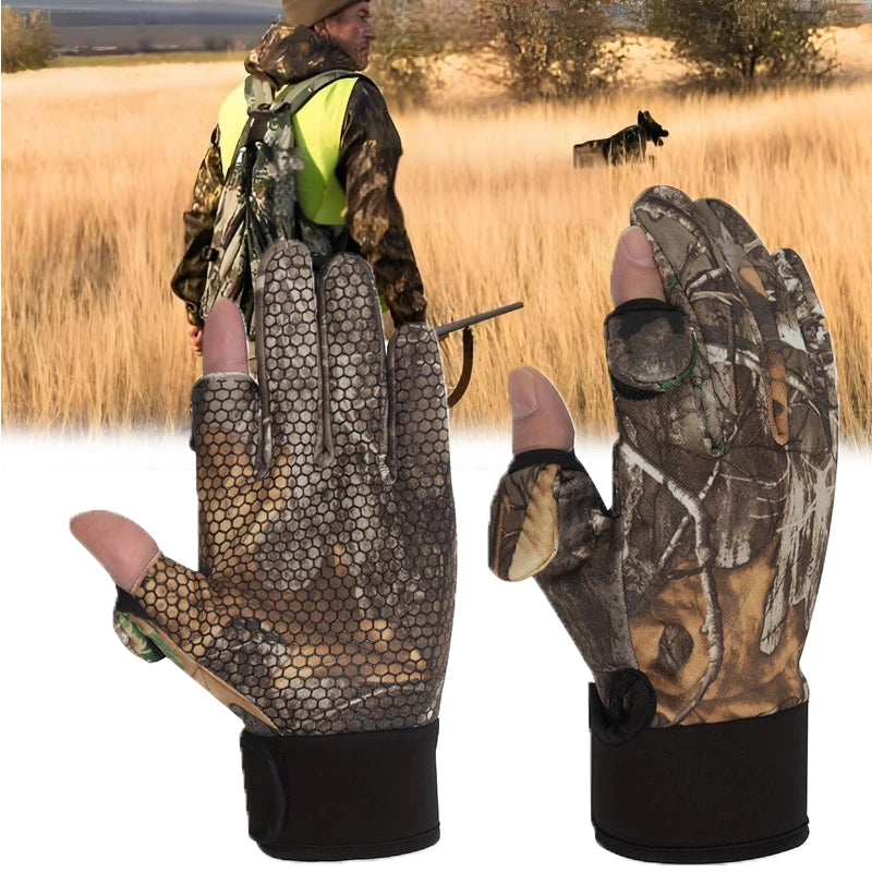 Outono inverno dedo cheio luvas de caça touchscreen proteção antiderrapante esportes luvas de pesca caça luvas de caminhada ao ar livre