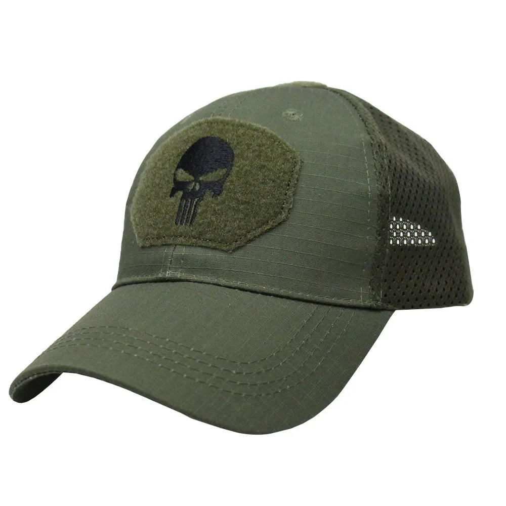 Boné de beisebol camuflado malha respirável forças especiais tático camo chapéu crânio pato viseira chapéu
