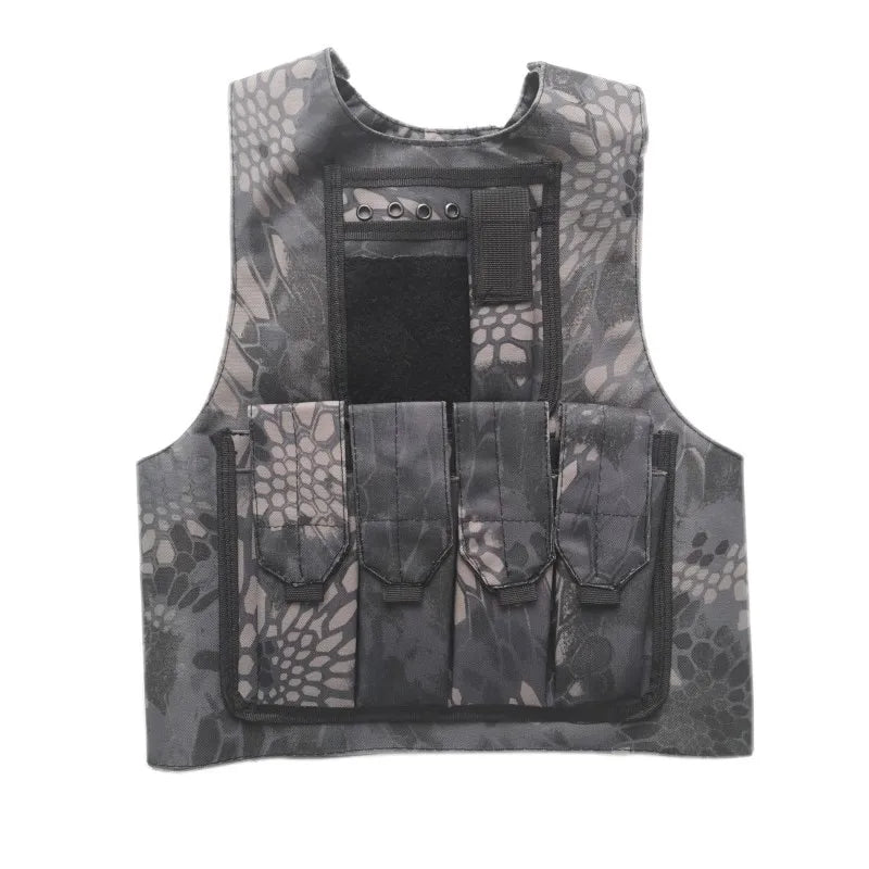 Crianças combate camuflagem colete crianças airsoft coletes ao ar livre paintball tático colete cs engrenagem meninos menina sniper uniforme do exército
