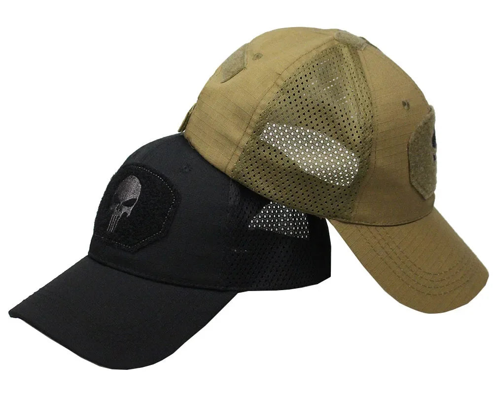 Boné de beisebol camuflado malha respirável forças especiais tático camo chapéu crânio pato viseira chapéu