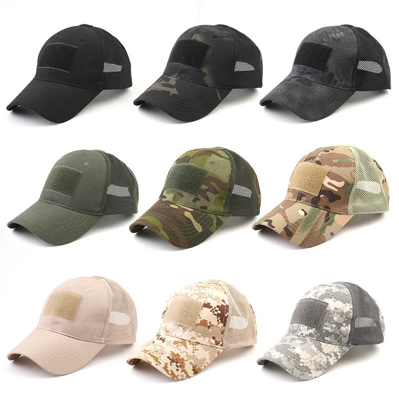 Unissex esportes ao ar livre protetor solar chapéu de secagem rápida masculino casual boné feminino unisex camuflagem caça pesca boné de beisebol