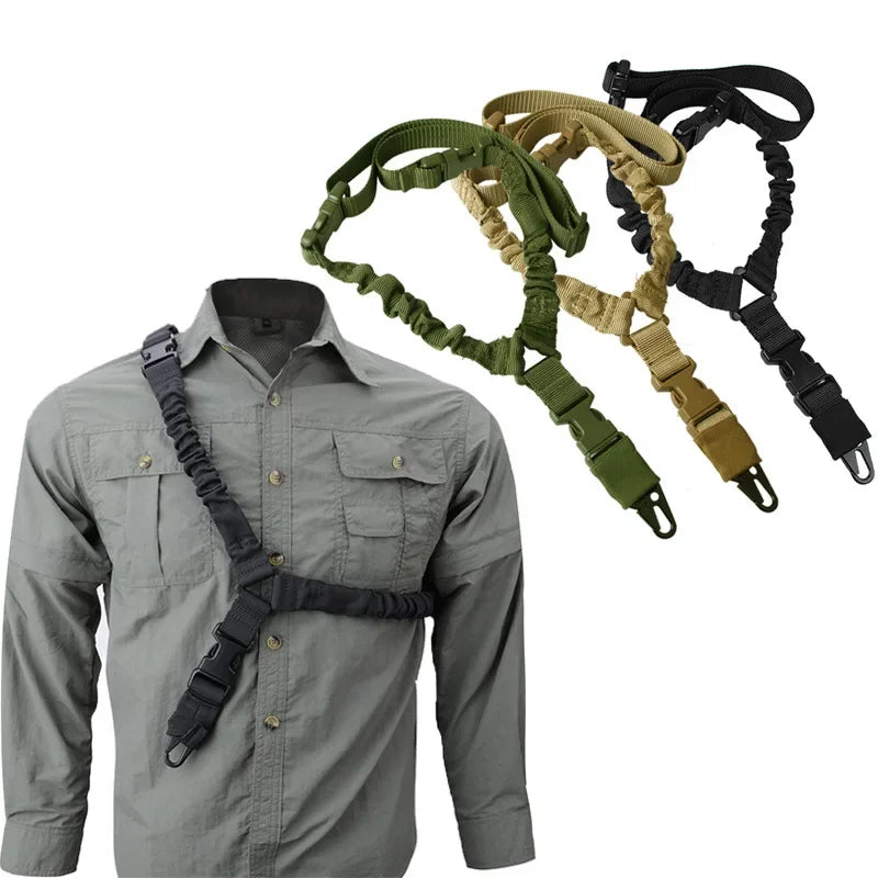 Cinto para arma de tiro, acessórios de caça, equipamento de ponto único, alça de ombro, corda de rifle, cinto com fivela de metal, 1 peça