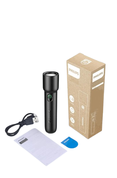 Lanterna LED Recarregável Philips para Autodefesa e Camping