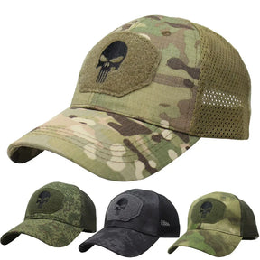 Boné de beisebol camuflado malha respirável forças especiais tático camo chapéu crânio pato viseira chapéu