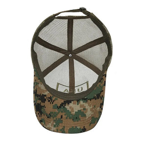 Bandeira americana camuflagem adesivo bordado Baseball Cap Net Hat Men Outdoor Velcro Cap