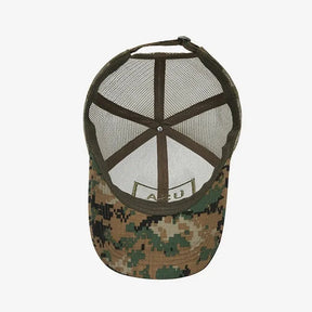 Bandeira americana camuflagem adesivo bordado Baseball Cap Net Hat Men Outdoor Velcro Cap