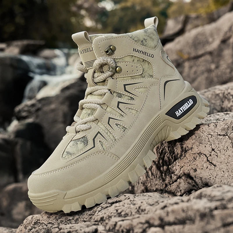 Botas masculinas ao ar livre caminhadas sapatos de inverno casual denim tático caminhadas botas chelsea tornozelo botas de couro designer luxo tênis