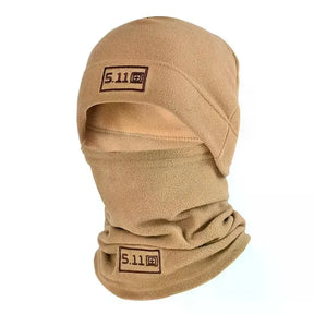 Conjunto de chapéu e cachecol de lã tático, capa térmica para cabeça, inverno, balaclava quente, máscara facial, esportes, ciclismo, protetor de pescoço