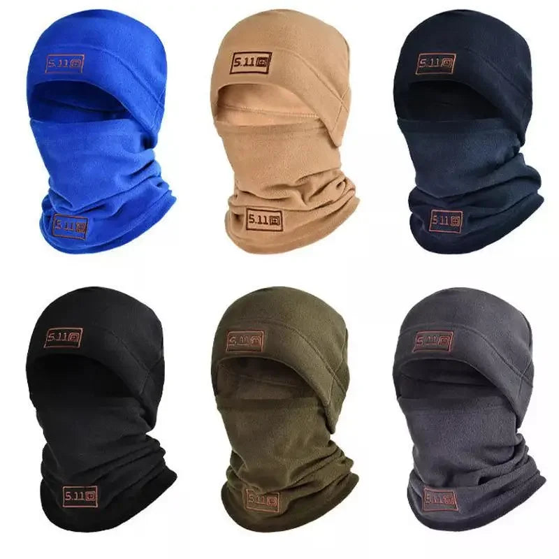 Conjunto de chapéu e cachecol de lã tático, capa térmica para cabeça, inverno, balaclava quente, máscara facial, esportes, ciclismo, protetor de pescoço